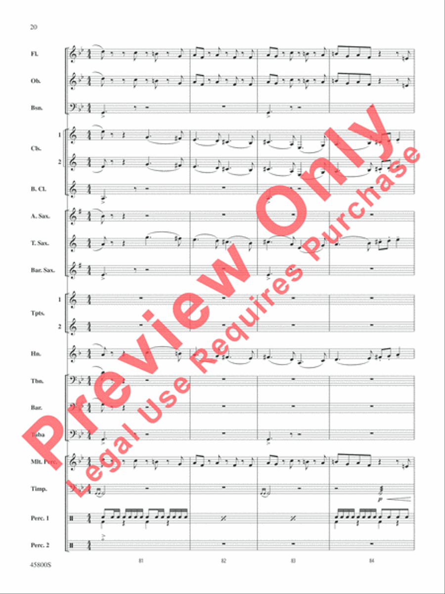 Suite from Fantastic Beasts and Where to Find Them Concert Band scores gallery preview page 21
