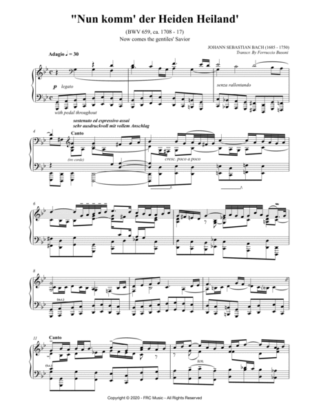 J.S. Bach: Nun komm der Heiden Heiland, Chorale Prelude BWV 659 (Víkingur Ólafsson Version) image number null