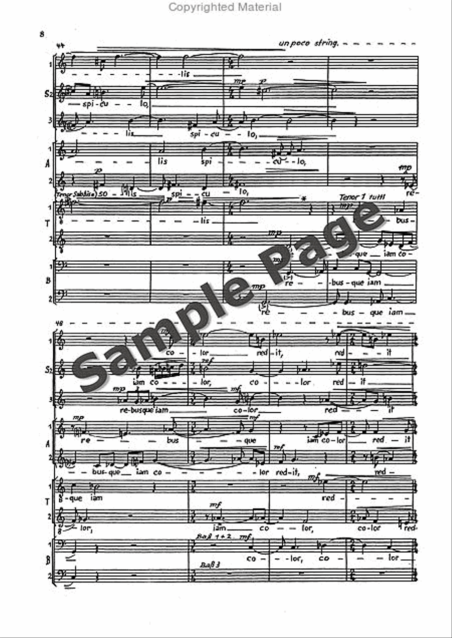 Nox Et Tenebrae Sssaaatttbbb Mixed Choir scores gallery preview page 9