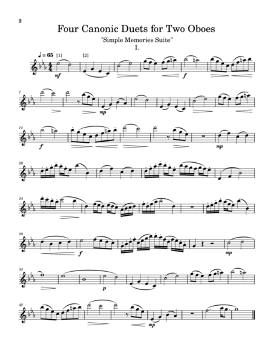Four Canonic Duets Op. 12 Woodwind Duet scores gallery preview page 2