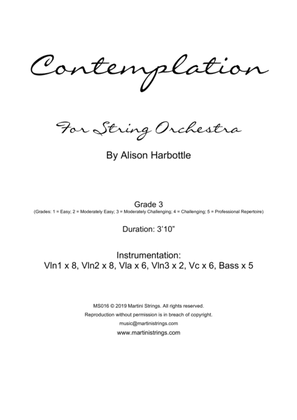 Contemplation, for String Orchestra