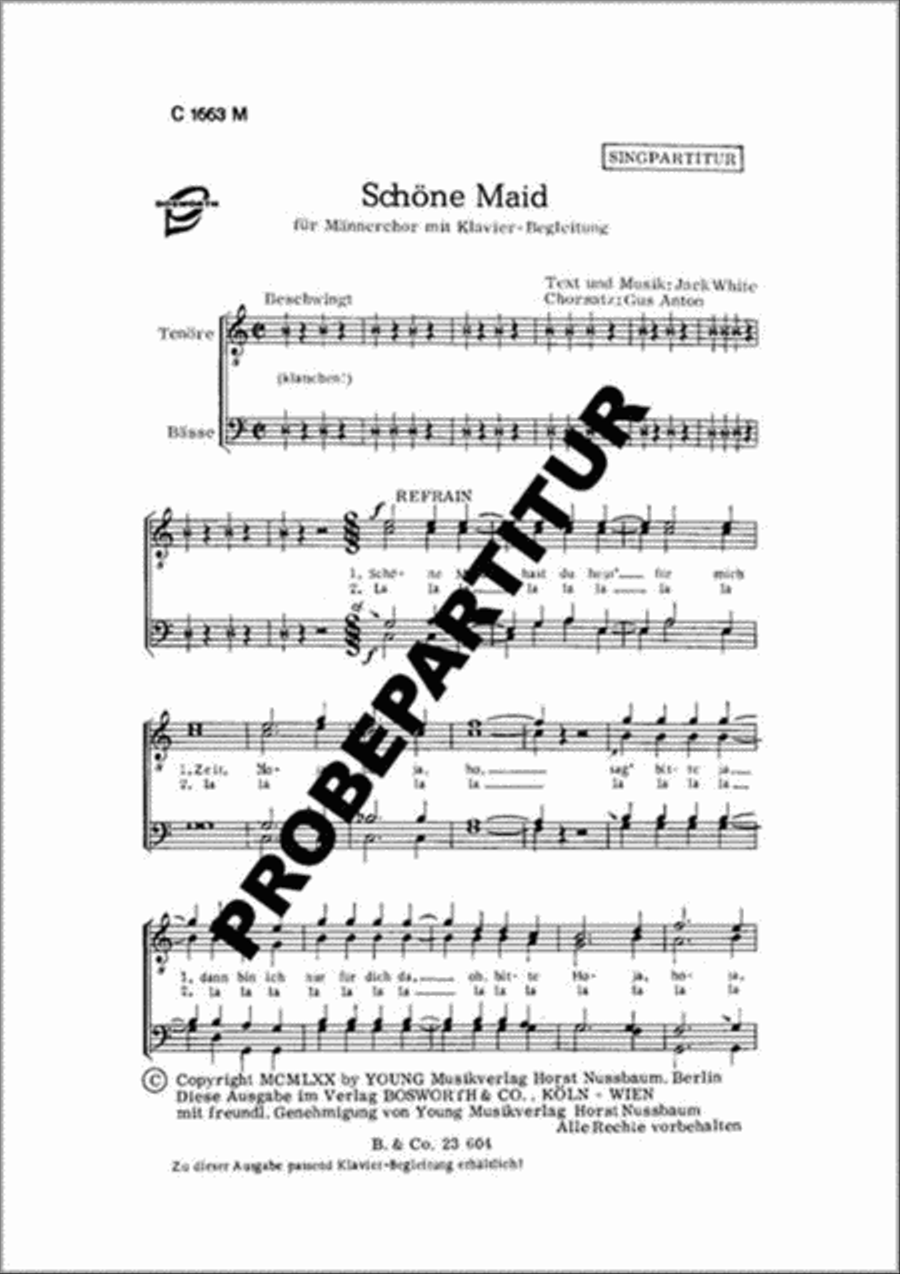 Schöne Maid Schöne Maid Men's Choir scores gallery preview page 1