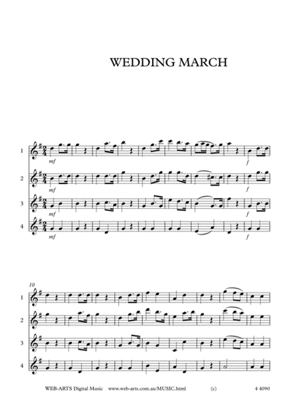 WEDDING MARCH from Lohengrin for 4 flutes - WAGNER image number null