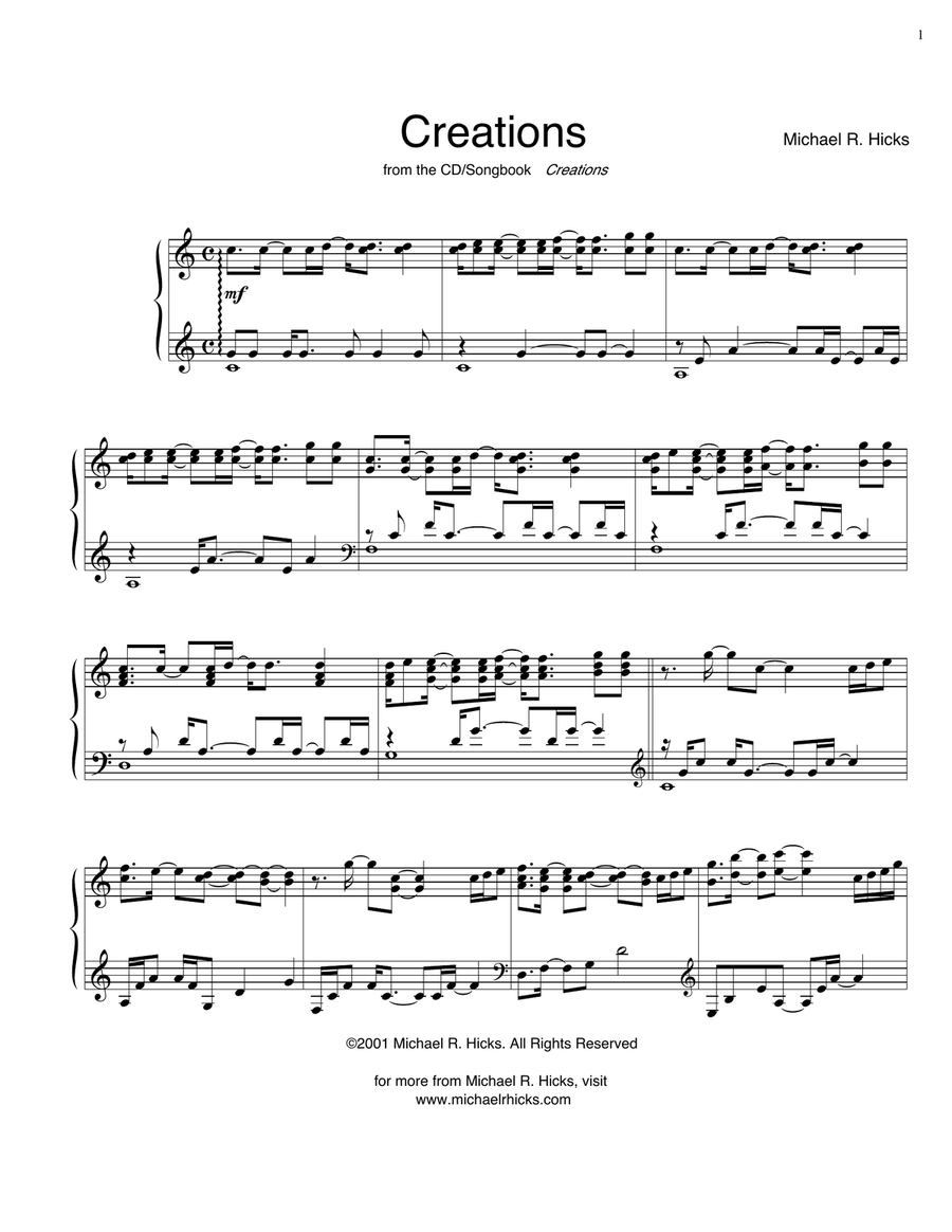Creations Creations Piano Solo scores gallery preview page 1