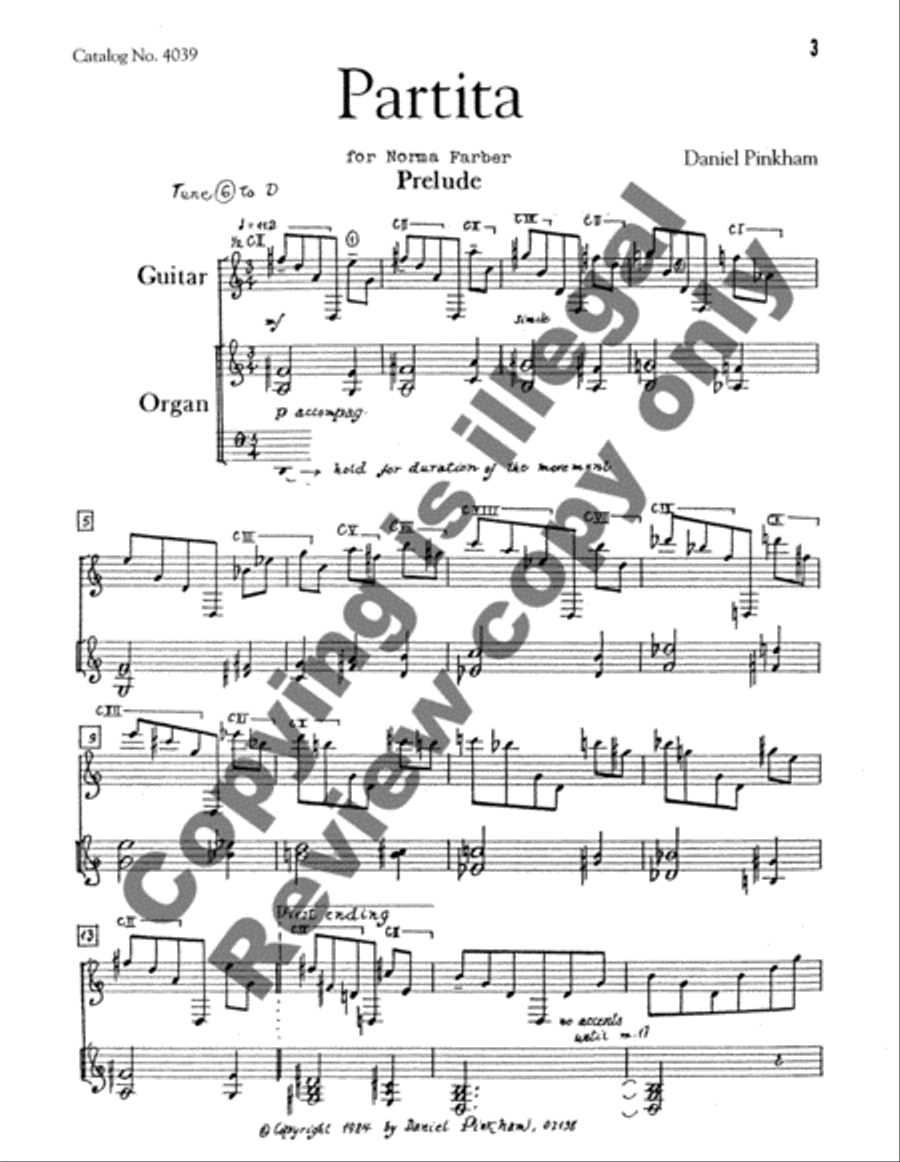 Partita for Guitar and Organ Manuals Guitar scores gallery preview page 3