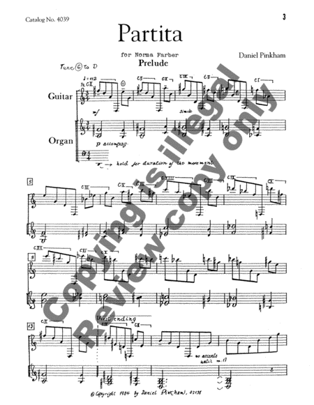 Partita for Guitar and Organ Manuals