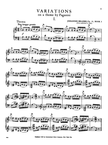 28 Variations In A Minor On A Theme By Paganini, Opus 35 (Complete)