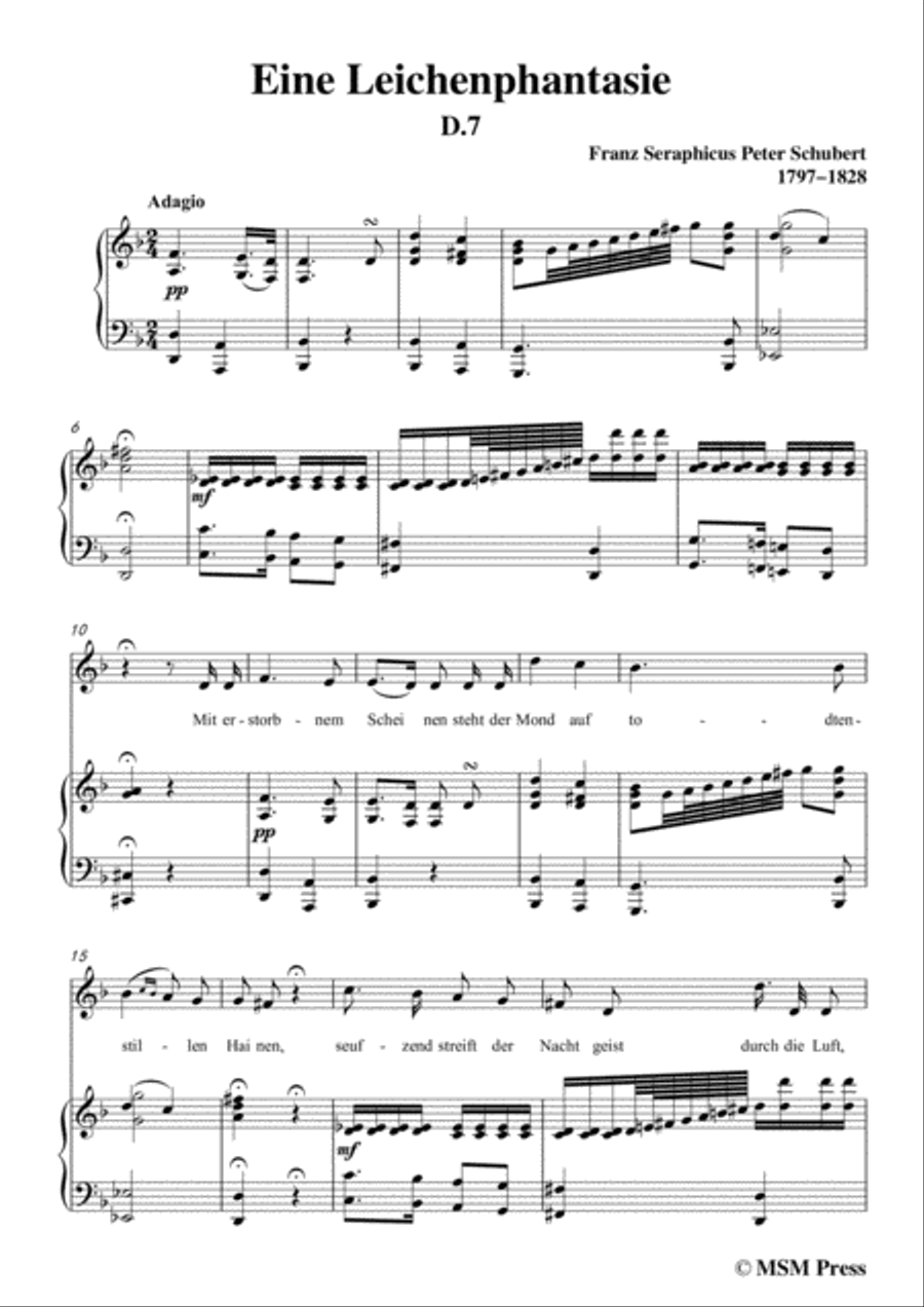 Schubert-Eine Leichenphantasie,D.7,in d minor,for Voice&Piano Voice scores gallery preview page 3