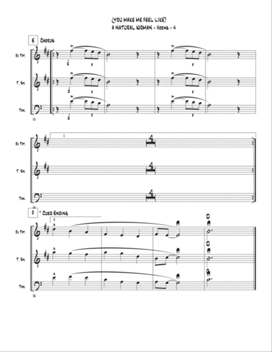 (you Make Me Feel Like) A Natural Woman Tenor Saxophone scores gallery preview page 4