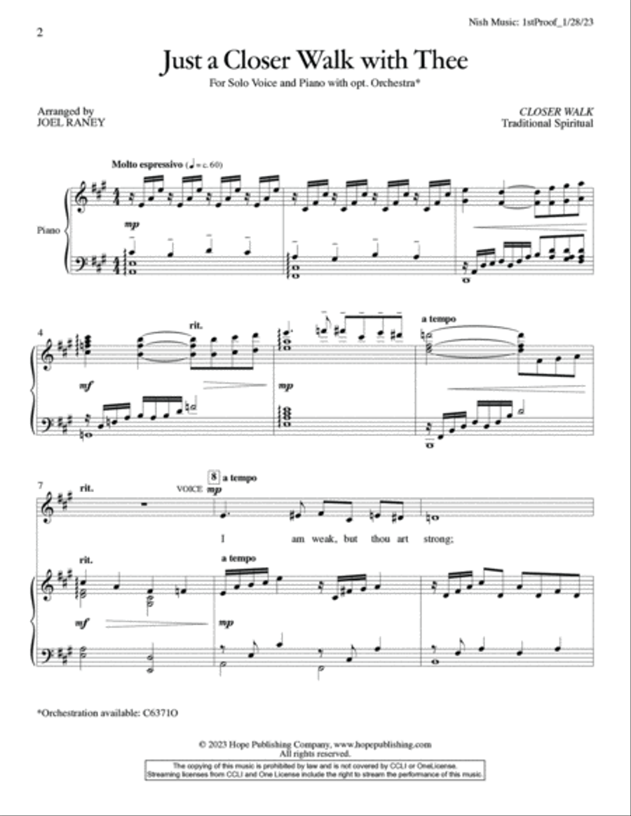 Just a Closer Walk with Thee Voice scores gallery preview page 2