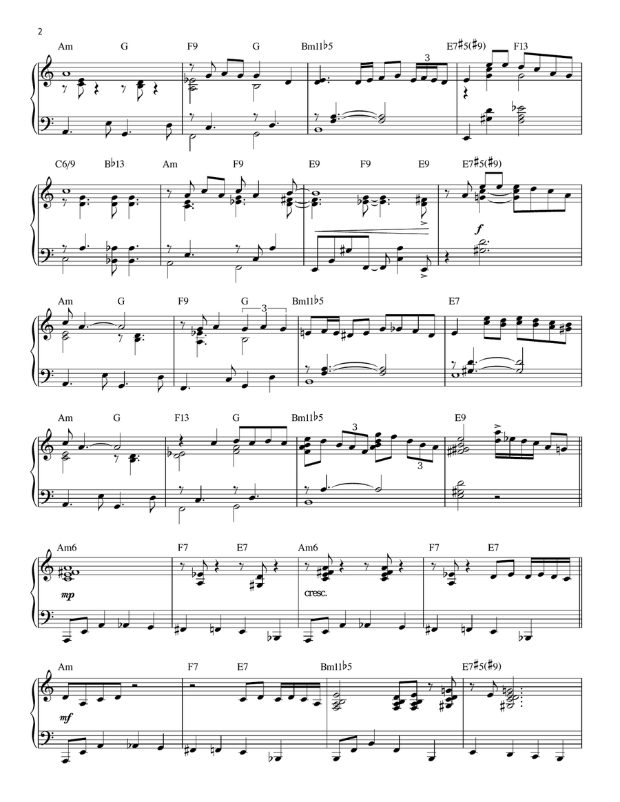 California Dreamin' [Jazz version] (arr. Brent Edstrom) Piano Solo scores gallery preview page 2