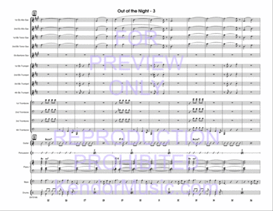 Out Of The Night (Dark Orchid) (Full Score) Jazz Ensemble scores gallery preview page 4