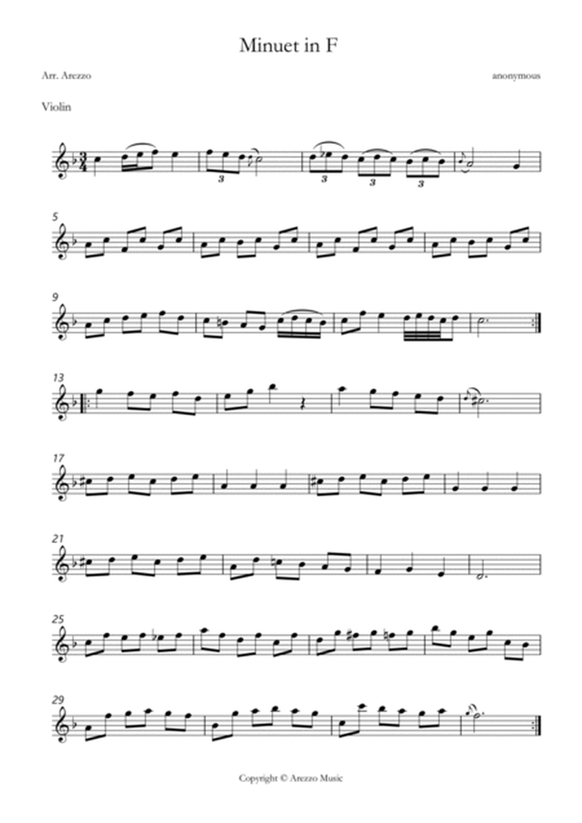 bwv anh 113 minuet in f violin and bassoon sheet music image number null