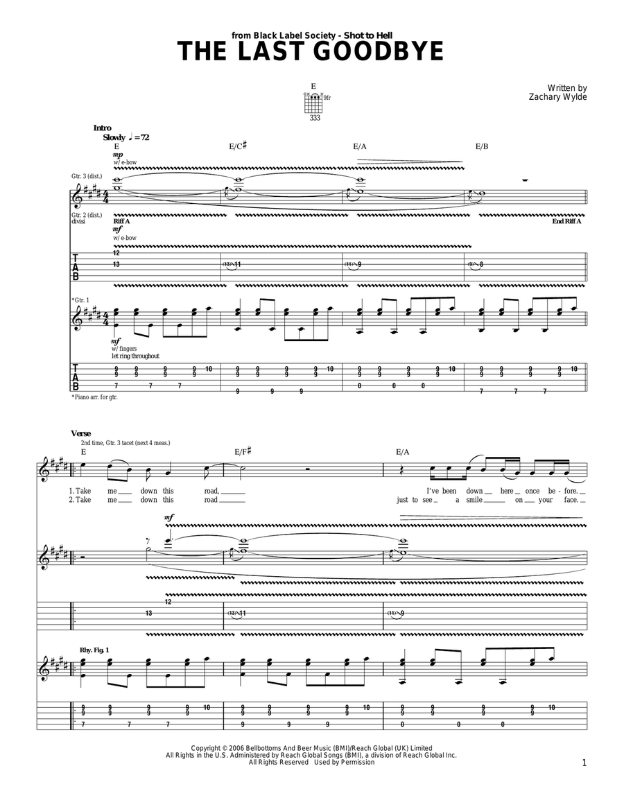 The Last Goodbye Acoustic Guitar scores gallery preview page 1