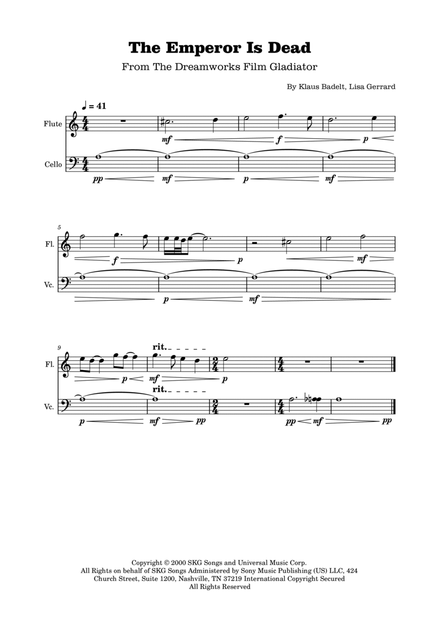 The Emperor Is Dead Flute scores gallery preview page 1