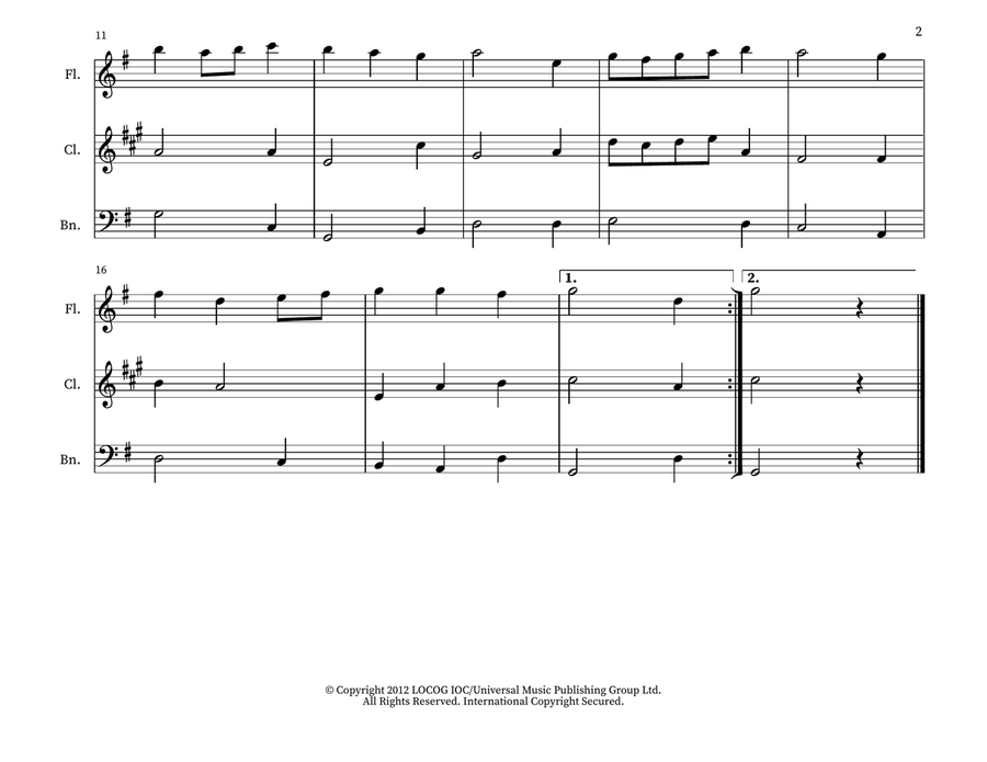 Wilhelmus (netherlands National Anthem) Woodwind Trio scores gallery preview page 2