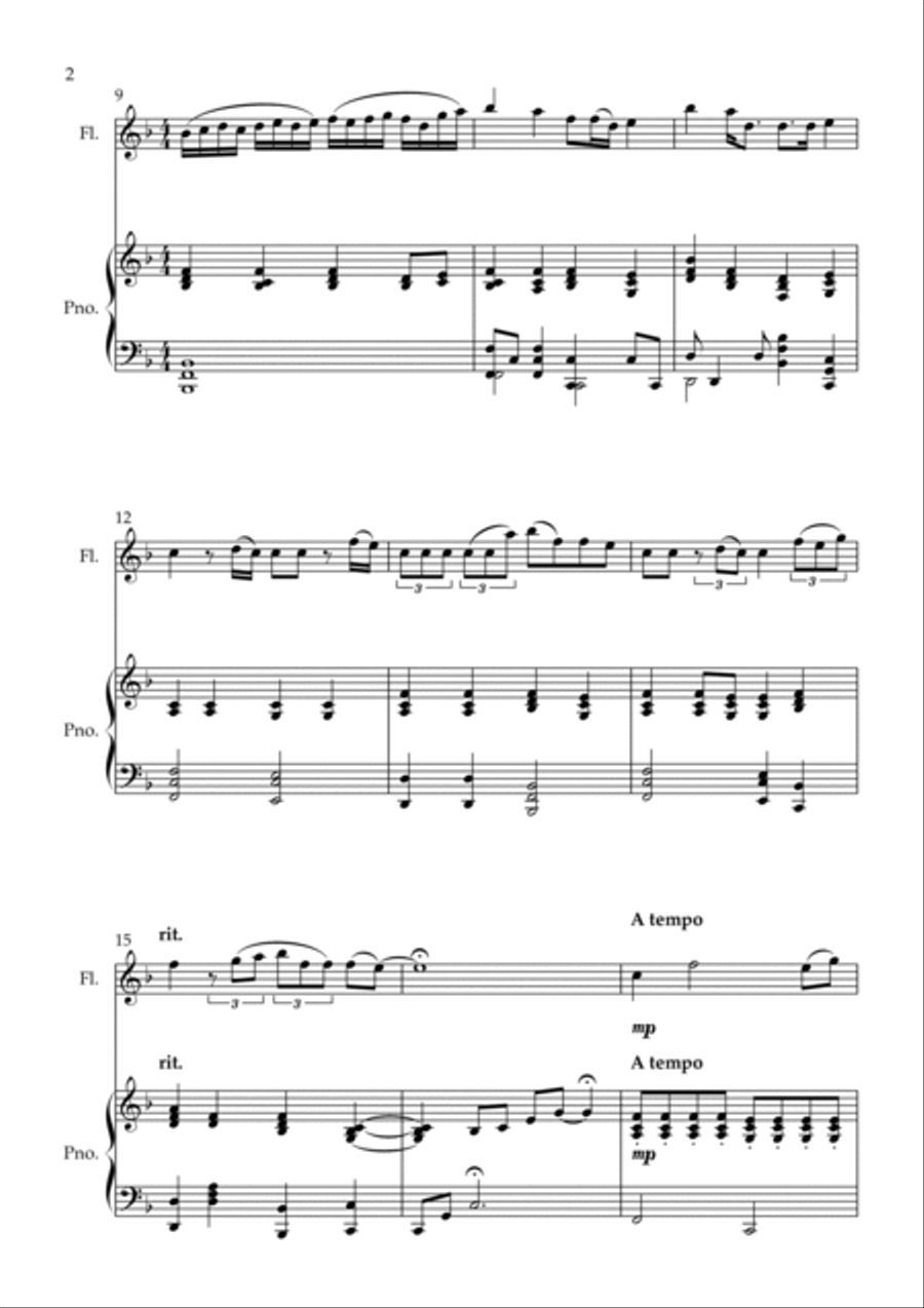 Con Te Partiro (time To Say Goodbye) Flute Solo scores gallery preview page 2