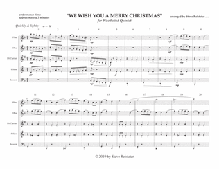 Book cover for "We Wish You A Merry Christmas" for Woodwind Quintet (arr. Reisteter)