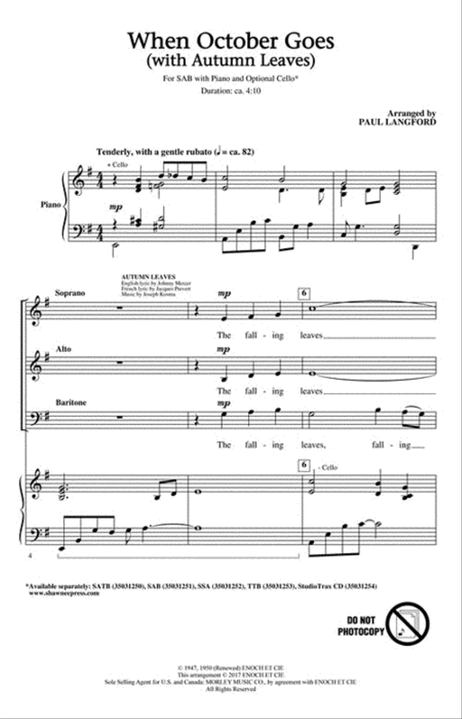 When October Goes 3-Part scores gallery preview page 2