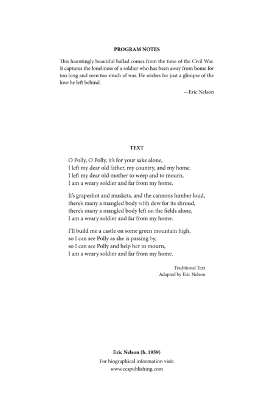 I Am a Weary Soldier 4-Part scores gallery preview page 2