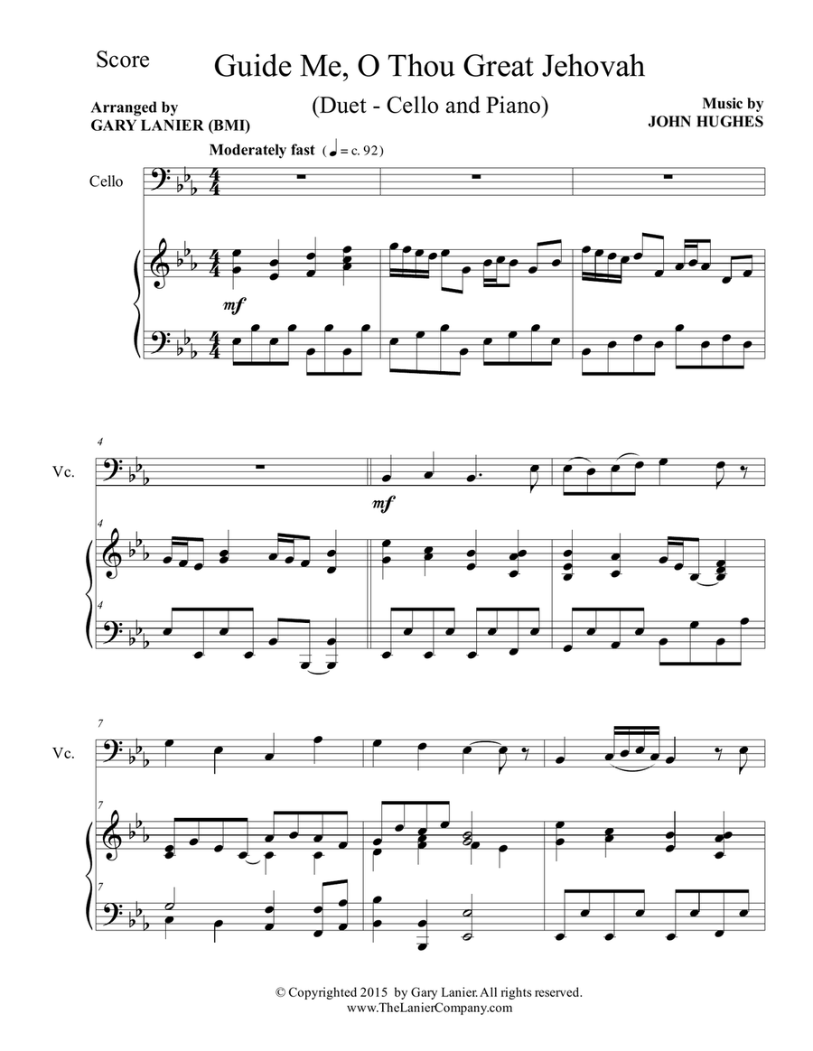 Gary Lanier: 3 HYMNS of GUIDANCE (Duets for Cello & Piano) Piano scores gallery preview page 3