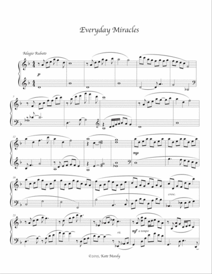 Everyday Miracles Piano Solo scores gallery preview page 2