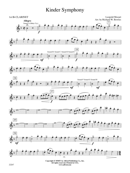 Kinder Symphony: 1st B-flat Clarinet
