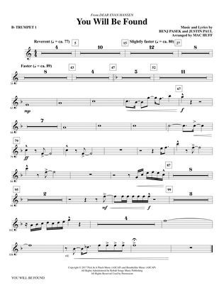 Book cover for You Will Be Found (from Dear Evan Hansen) (arr. Mac Huff) - Bb Trumpet 1