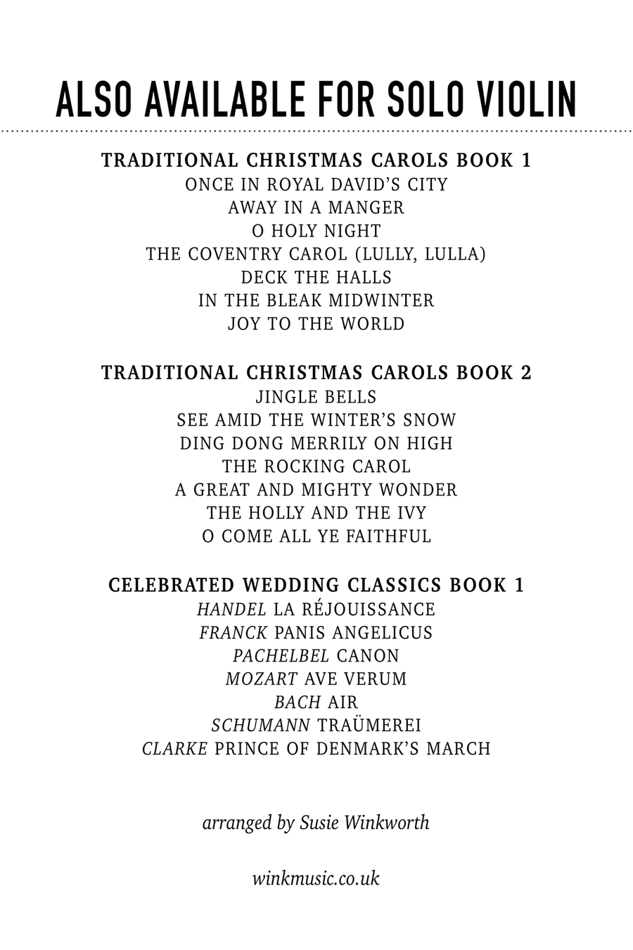 Traditional Christmas Carols for solo violin, Book 1 Violin Solo scores gallery preview page 3