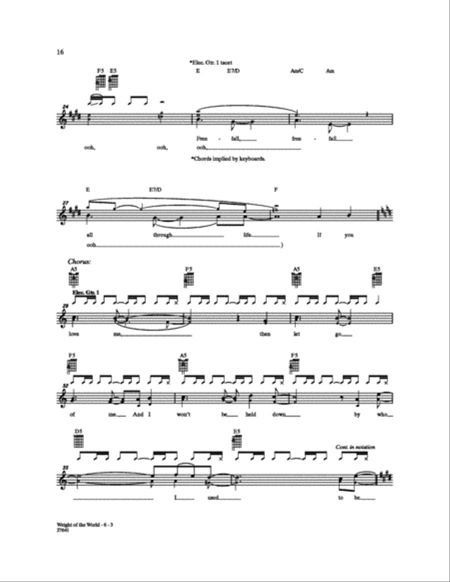 Weight of the World Weight of the World Electric Guitar scores gallery preview page 3