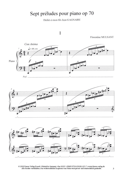 Sept Preludes pour piano op. 70