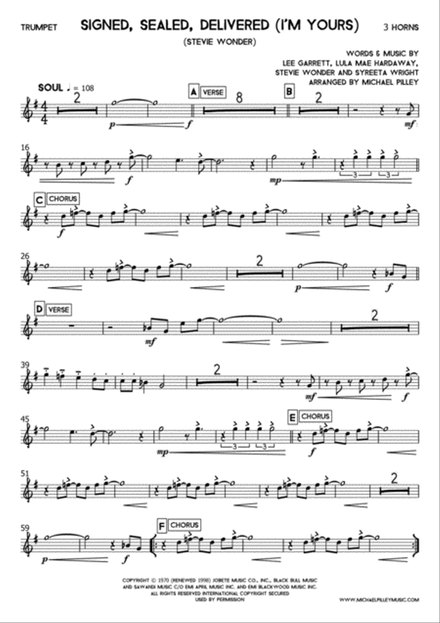 Signed, Sealed, Delivered I'm Yours Small Ensemble scores gallery preview page 2