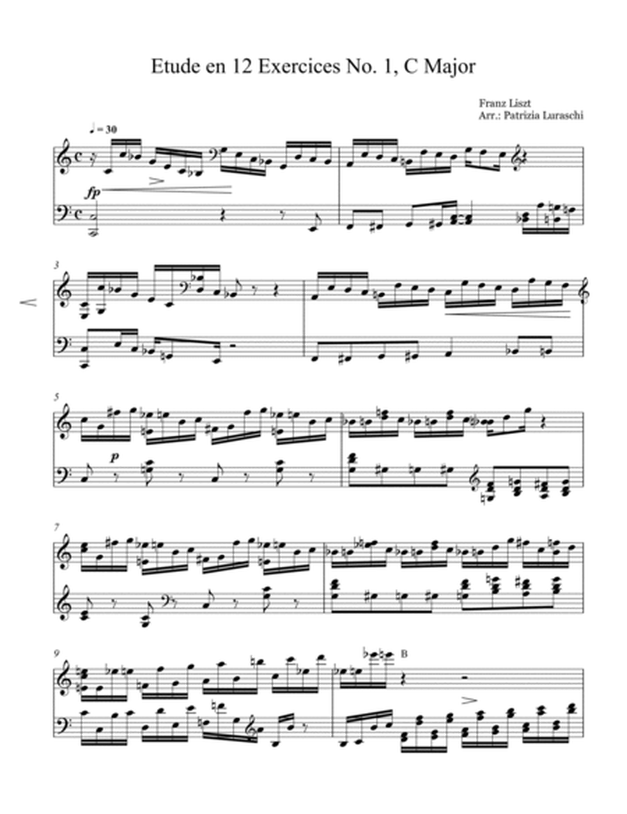 Franz Liszt - Etude en 12 Exercices No. 1, C Major