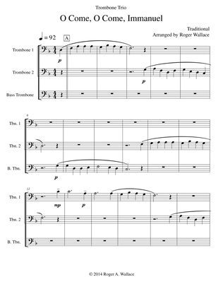 O Come, O Come, Immanuel (Emmanuel) - Trombone Trio