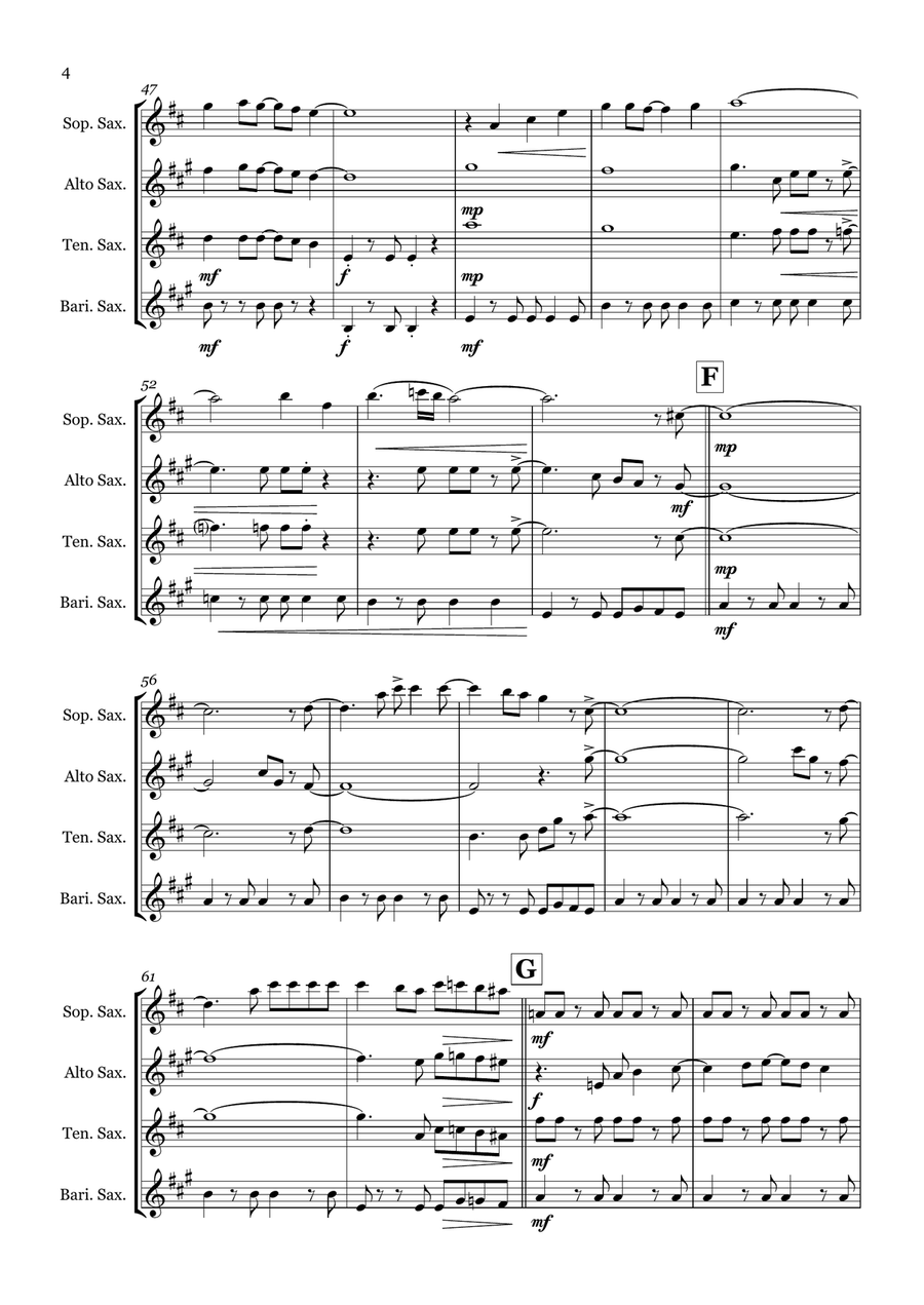 It's Not Unusual Saxophone Quartet scores gallery preview page 4