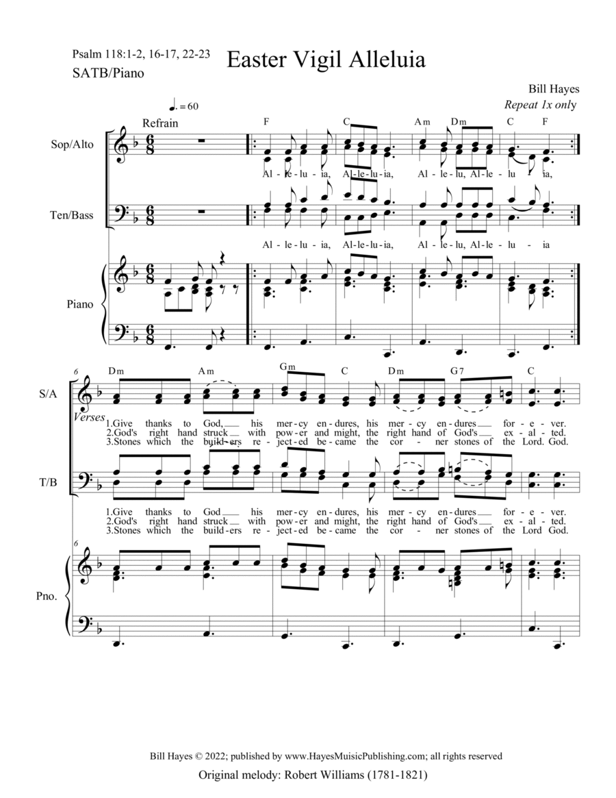 Easter Vigil Alleluia (SATB & piano) image number null