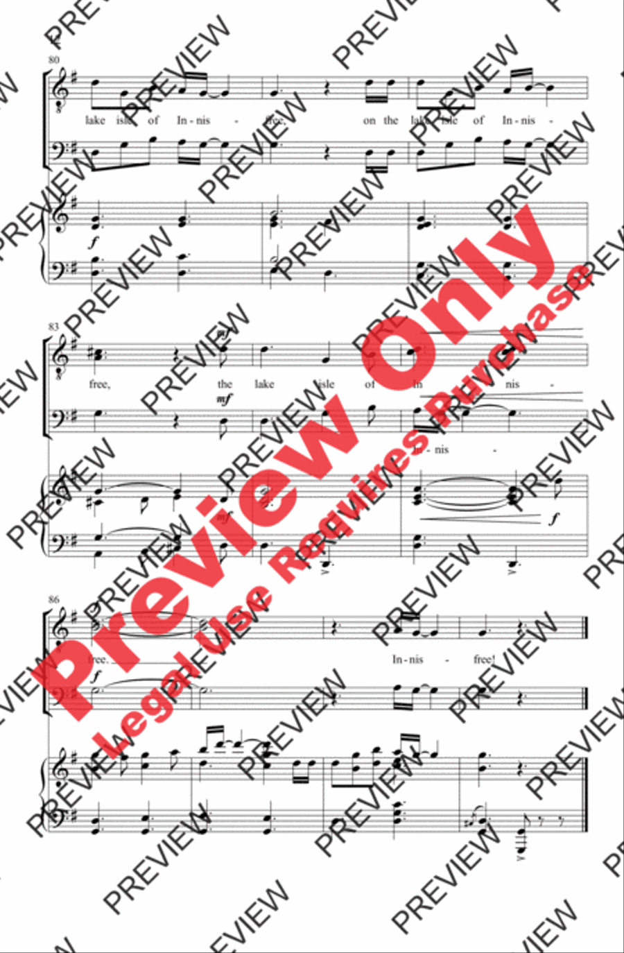 The Lake Isle of Innisfree Men's Choir scores gallery preview page 12