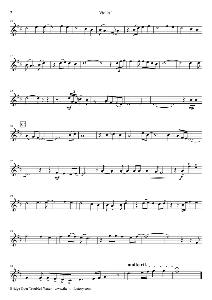 Bridge Over Troubled Water String Quartet scores gallery preview page 6