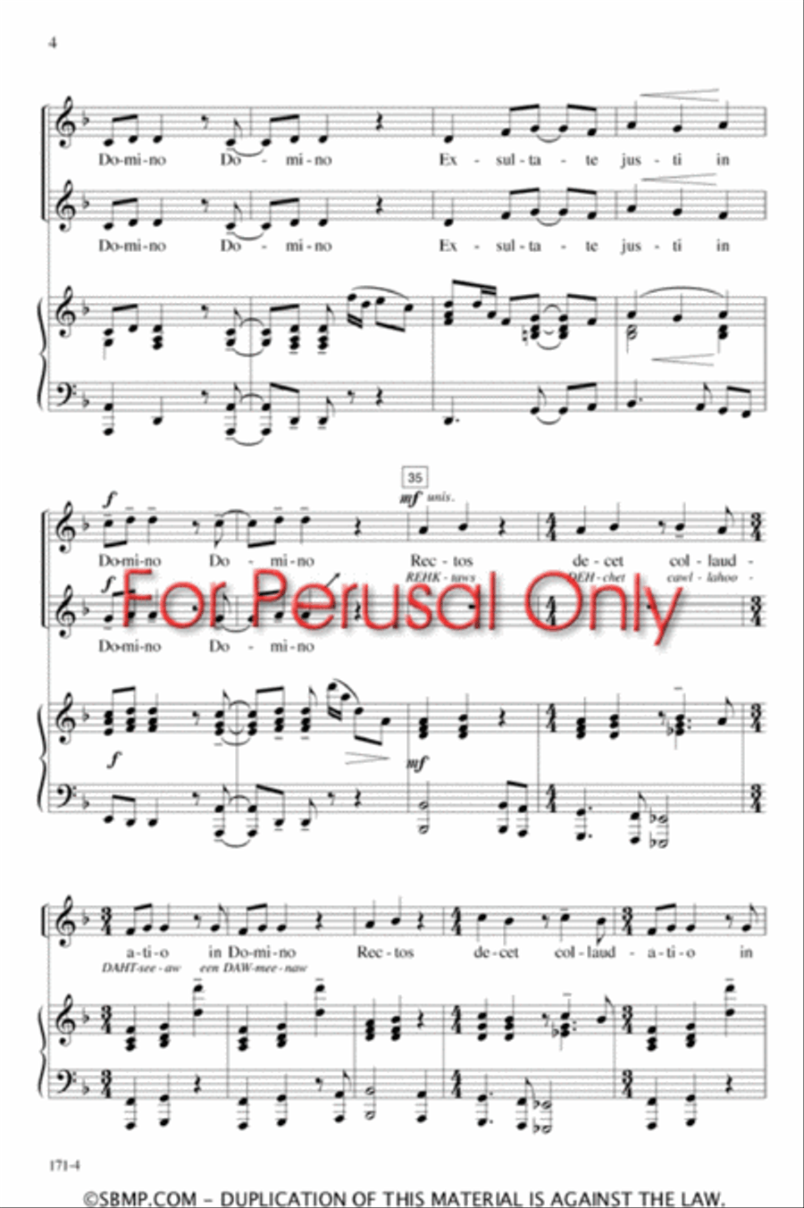 Exsultate Justi in Domino - SA Octavo SA scores gallery preview page 4