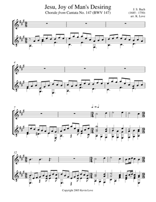 Jesu, Joy of Man's Desiring (Violin and Guitar) - Score and Parts