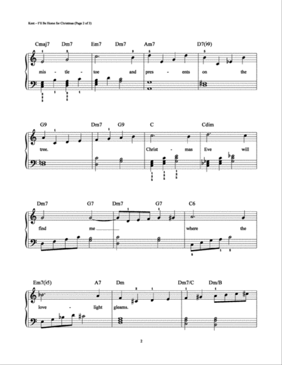 I'll Be Home for Christmas Easy Piano scores gallery preview page 2