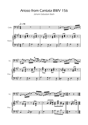 Book cover for Arioso BWV 156 - Cello Solo w/ Piano