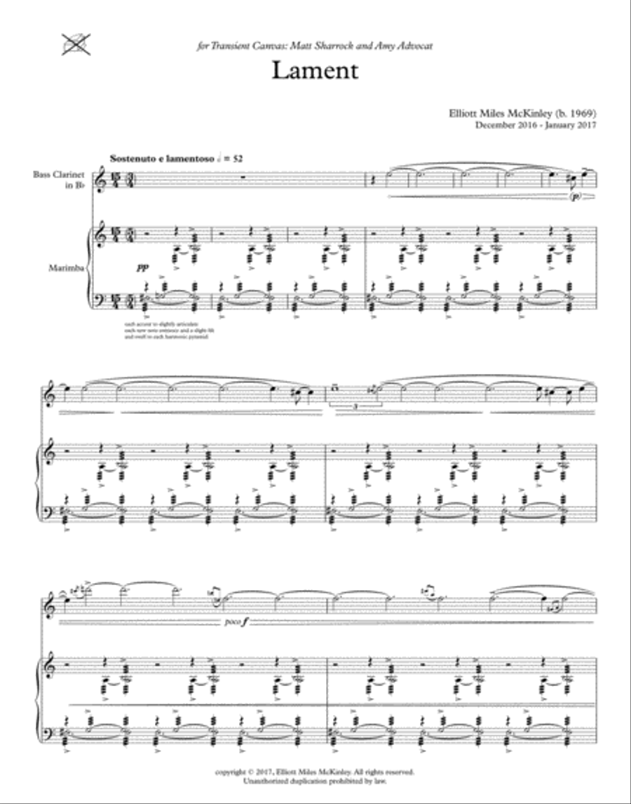 [McKinley] Lament Clarinet scores gallery preview page 3