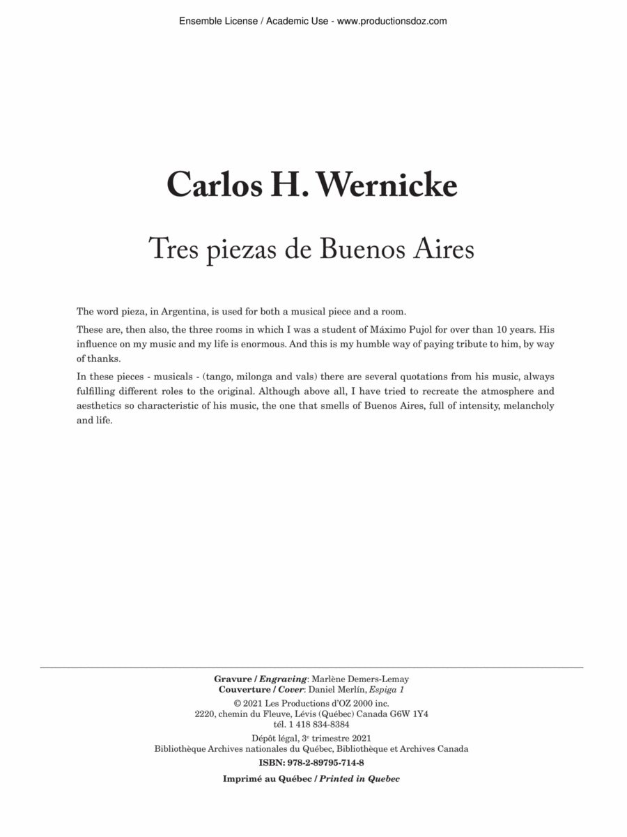 Tres piezas de Buenos Aires Classical Guitar scores gallery preview page 1