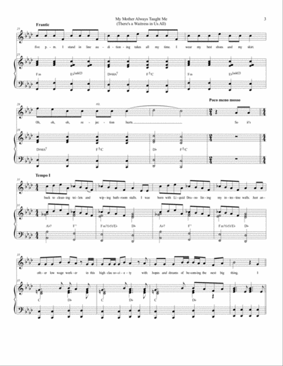 My Mother Always Taught Me Voice scores gallery preview page 3