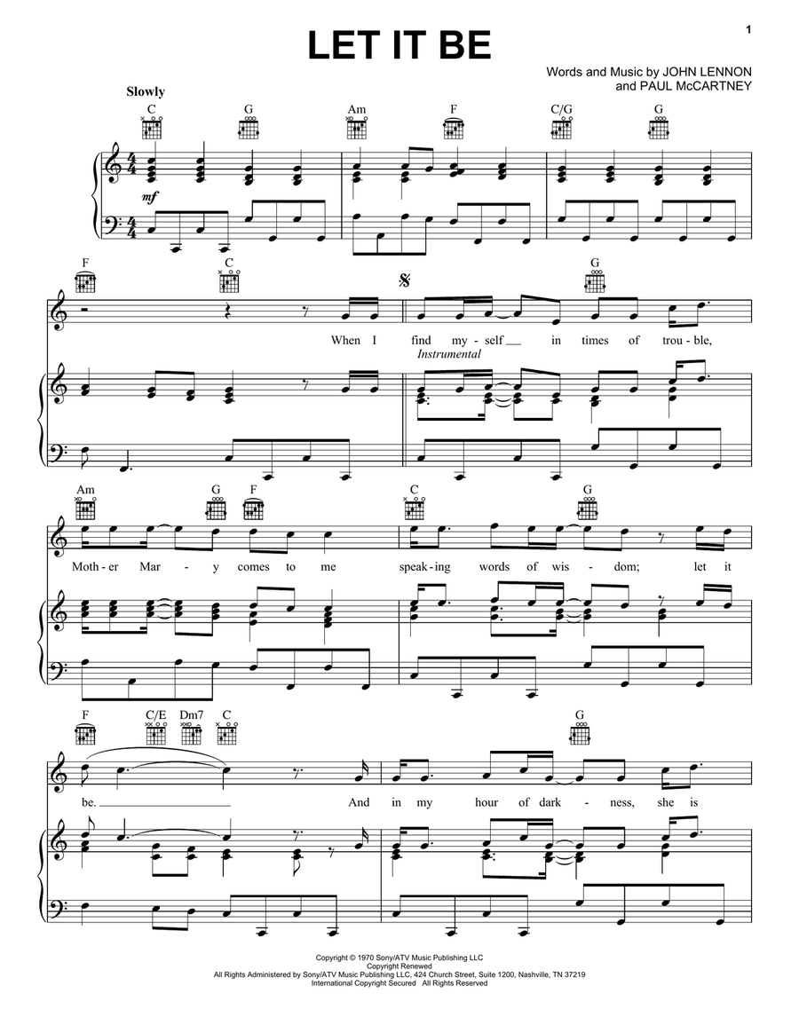 Let It Be Acoustic Guitar scores gallery preview page 1