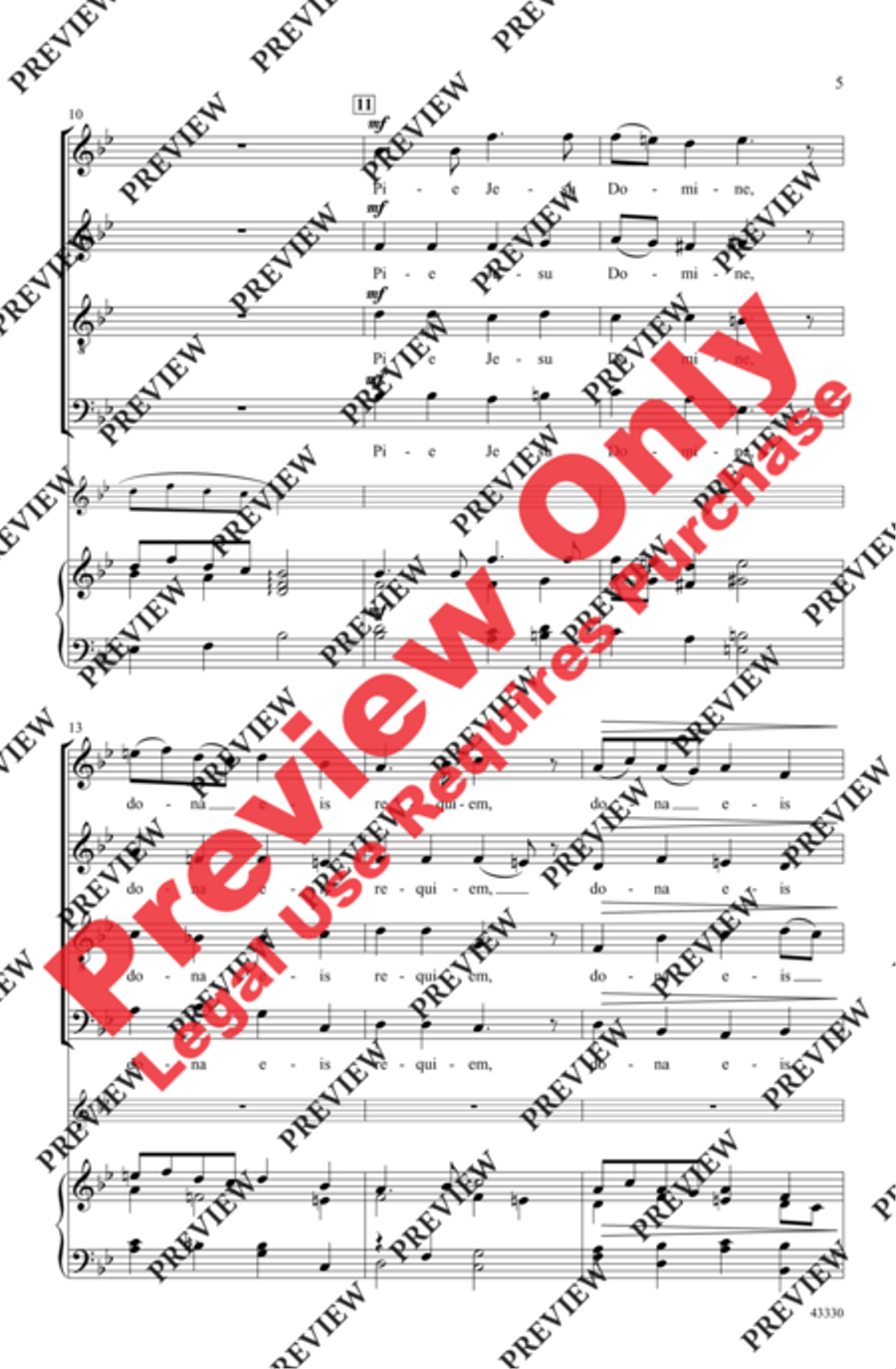 Pie Jesu Pie Jesu 4-Part scores gallery preview page 5