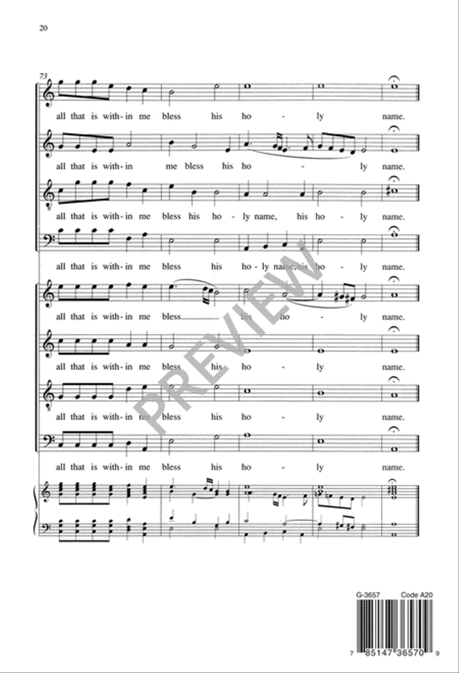 O Bless the Lord O Bless the Lord 4-Part scores gallery preview page 21
