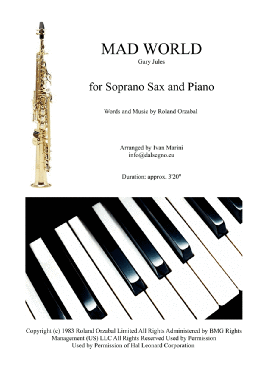 Mad World Soprano Saxophone scores gallery preview page 1
