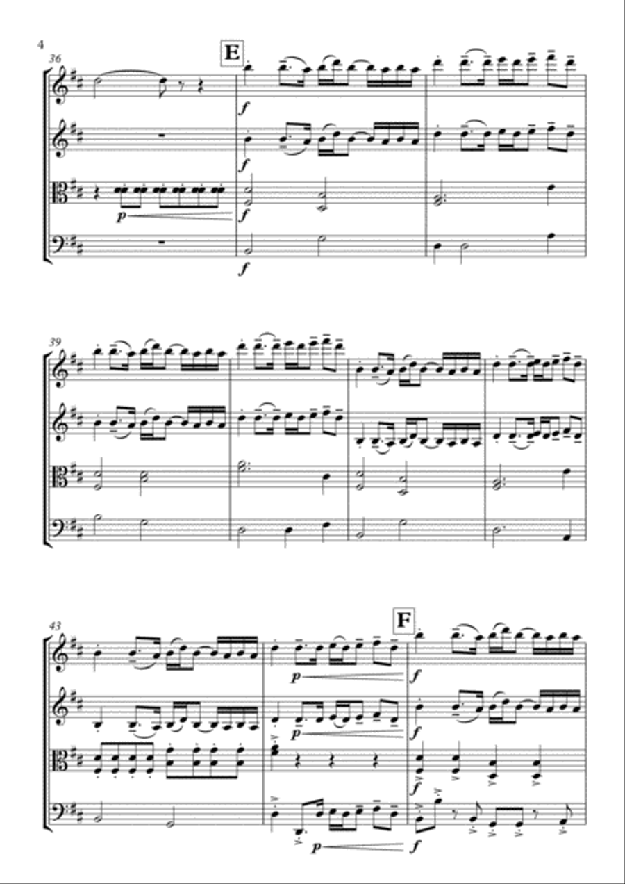 Wake Me Up String Quartet scores gallery preview page 4